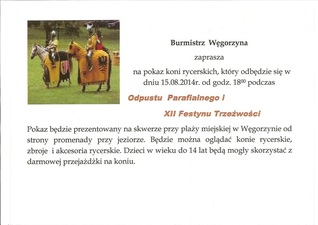 Burmistrz Węgorzyna zaprasza na...
