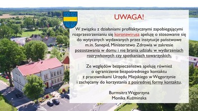 Apel dot. działań zapobiegających rozprzestrzenianiu się koronawirusa