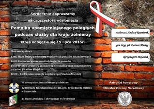 Odsłonięcie pomnika upamiętniającego poległych podczas służby dla kraju żołnierzy